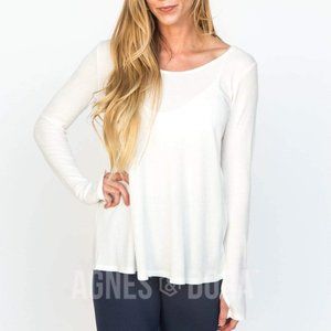 Agnes & Dora NWT Long Sleeve Thermal Tee Ivory - size XS